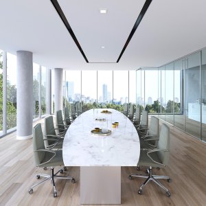 Black-painted ANN aluminium base under a Klivia by Kastel
