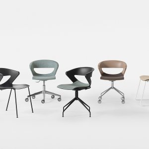 Meeting room chairs: Kastel Kicca on four legs set round a long oak table