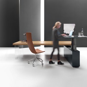 Designer desk Kyo in classic oak veneer