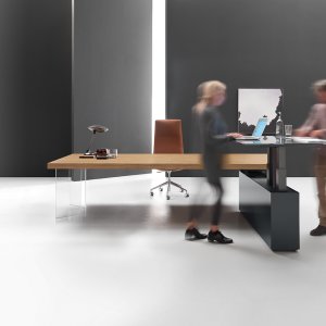 Presidential Kyo workstation with matching credenza