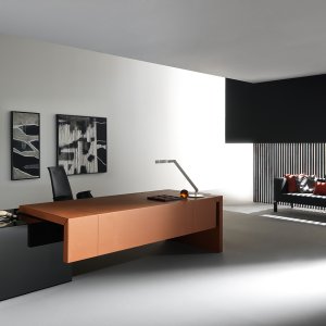 Kyo credenza lacquered ombra with 45-degree cut fronts