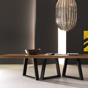 Hand-laid cement finish on a Kyo table by Martex