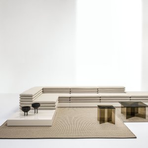 LaCividina Acamante modules arranged as an island in the middle of a lounge