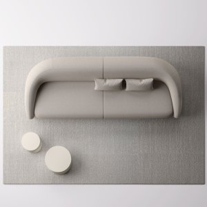 Reception seating: Apper 3-seater sofa by LaCividina facing a front desk