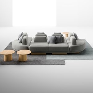 U-shaped Node+ sofa back wrapped around a 180 cm seat