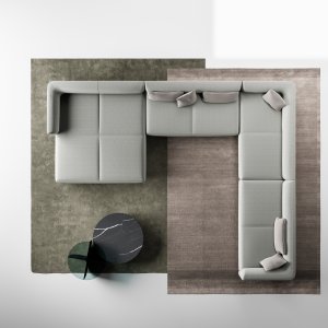 LaCividina Node+ acoustic backrests rising to 117 cm around a lounge group