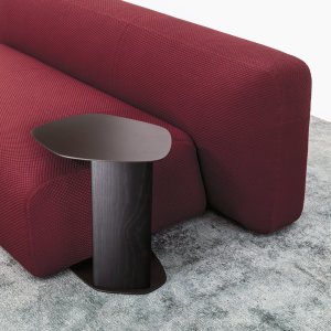 Island of Suiseki seating in a waiting space