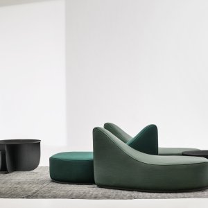 Round Conic pouffe Waves