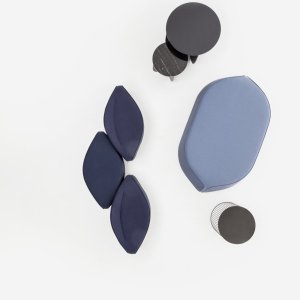 Diamond ottoman Waves with small backrest