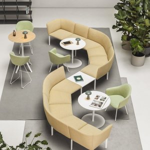 ADD T table with linked tops in bleached oak