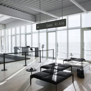 Waiting area furnished with the ADD family by Lapalma