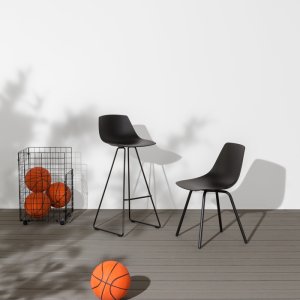 Adjustable Miunn stool with round stainless base