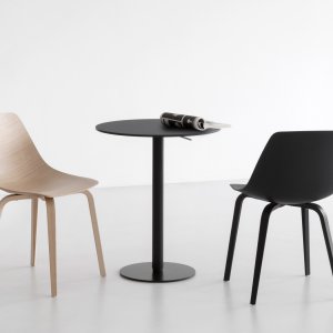 Square-base swivel version of the Miunn stool