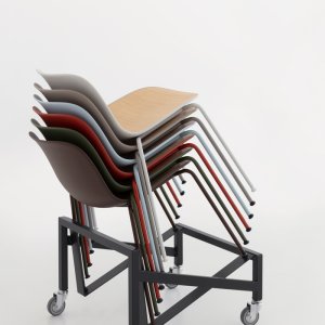 Nylon glides with felt under the Seela chair