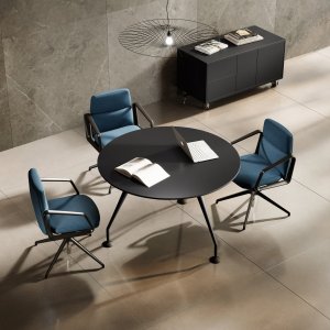 Énosi cabinet with Extra White rear-lacquered glass doors and concealed frame