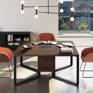 I-Meet lectern with chrome-effect trim and integrated cable-ways