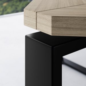 Under-top wire management container of the I-Meet table with schuko and data sockets
