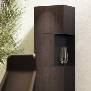 Monolith low cabinet 240 cm with reversible push-open doors and adjustable feet