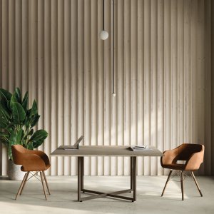 Sigma meeting table on cross base with flush pop-up power tower