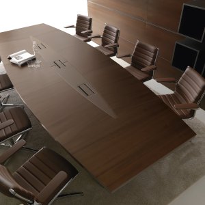 Low Lloyd credenza H 86 with Brown faux leather top
