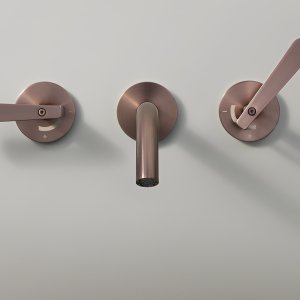 Lutezia by Cea Design rim-mounted thermostatic bathtub set in stainless steel