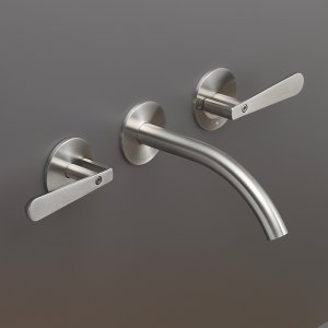Lutezia by Cea Design wall-mounted dual handle tap in polished Black Diamond finish