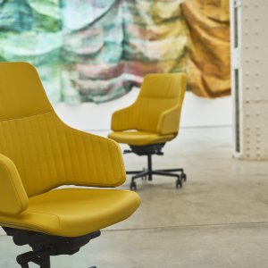 Chromed five-star base of the Italia chair