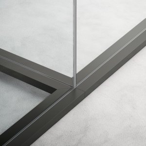 M3 partition with slim posts and a single glass pane