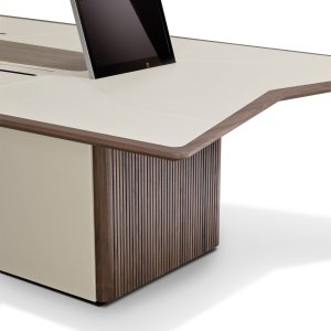 Power box opened in the table top