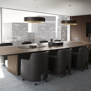 Base with doors under the table top