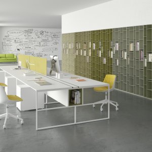 20.Venti workstation desks by MDF Italia with 20 by 20 mm steel frame