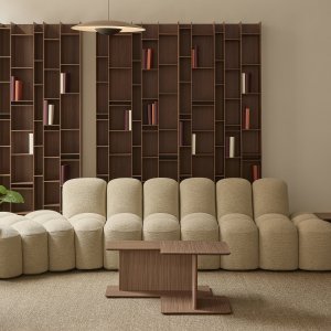 Curved armrest of the modular Array system