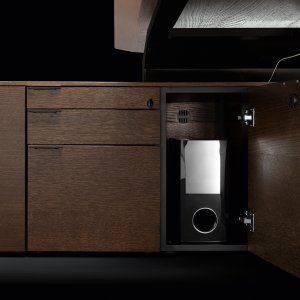 Recessed handle on the Metar sideboard doors