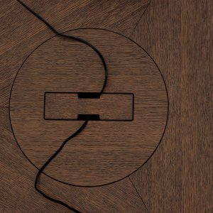 Dark grey oak finish sample of the Metar range
