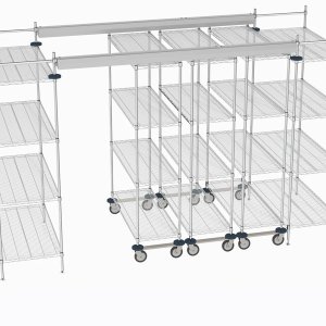 Super Erecta Metro shelving in Metroseal finish in a working space