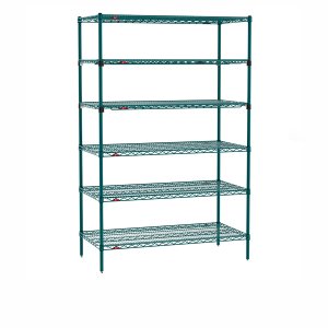 Super Erecta by Metro on casters, a five-shelf mobile cart