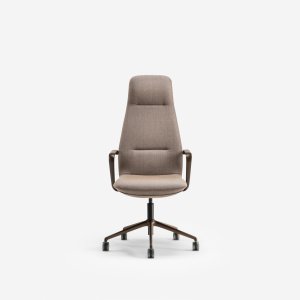 Basalt grey aluminium base of the Synua chair