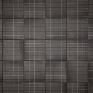 Bathroom wall tiled with Aurore Charcoal Grid L by Mutina