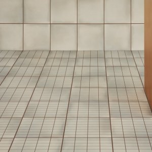 Aurore Light Grey Grid S paired with Charcoal solid tiles
