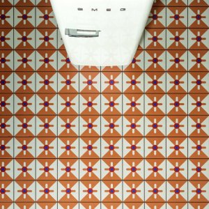 Parallel Orange half-size tile from Mattonelle Margherita, 20.5x10.1 cm