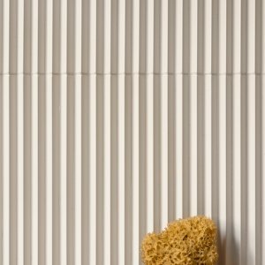 Vertical run of Rombini battens in matt Blue