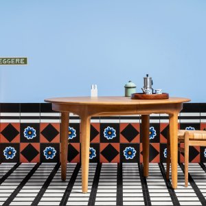 Parallel Black half-size tile from Mattonelle Margherita, 20.5x10.1 cm