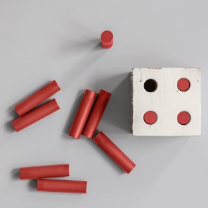 Bloc wall by Mutina in terracotta with four holes per block
