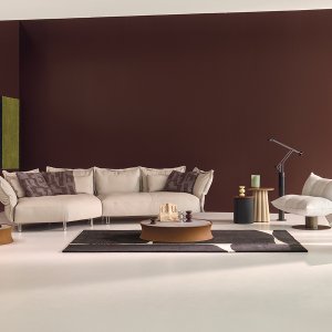 Reclining backrests of the Nuvola sofa by Cierre