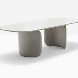 Rounded MDF support under the Elinor table top