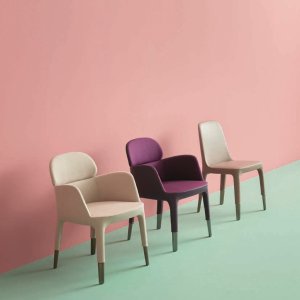 Silver polypropylene glide under the Ester chair leg