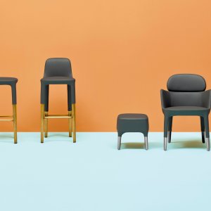 Ester 690 armchair by Pedrali with die-cast aluminium legs