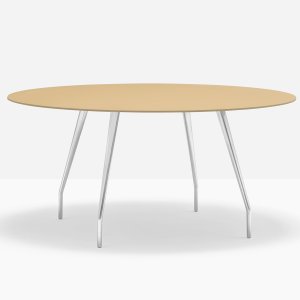 The round Rizz table, 159 in diameter, with a composite marble top