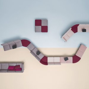 Elastic straps inside the backrest of the Social sofa