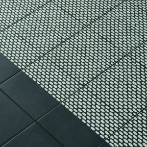 Tape by Mutina Mesh Blue pattern in glazed stoneware